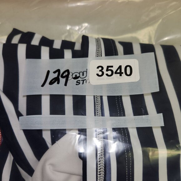 Lands End Womens Striped Long Sleeve Shirt XL Navy & White Stretch Cotton Blend - Picture 6 of 6